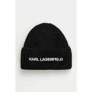 Karl Lagerfeld caciula de lana culoarea negru, de lana, din tricot gros, 246W3411 imagine