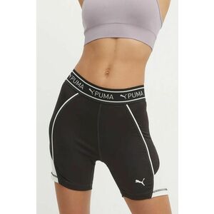 Puma pantaloni scurți de antrenament Train Strong culoarea negru, modelator, high waist, 525042 imagine