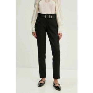 ZADIG&VOLTAIRE pantaloni femei, culoarea negru, drept, medium waist, WWPA01848 imagine