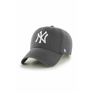 47 brand șapcă de baseball din bumbac MLB New York Yankees culoarea gri, cu imprimeu, B-RGW17GWS-GH imagine