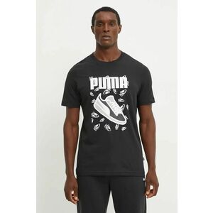 Puma tricou din bumbac barbati, culoarea negru, cu imprimeu, 683209 imagine