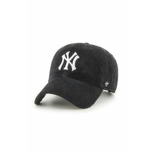 47 brand șapcă de baseball din catifea MLB New York Yankees culoarea negru, cu imprimeu, B-THCKC17EWS-BK imagine