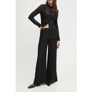 Marella pantaloni femei, culoarea negru, drept, high waist, 2423786094200 imagine