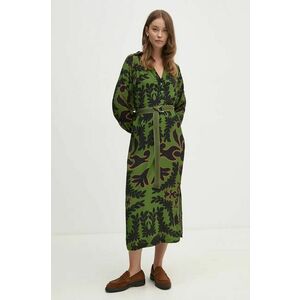 La Petite Française rochie PFRECONNUE culoarea verde, maxi, evazati, PFRECONNUE imagine