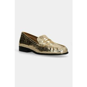 MICHAEL Michael Kors mocasini de piele Carlson femei, culoarea auriu, cu toc plat, 40F4CSFP1M.740 imagine