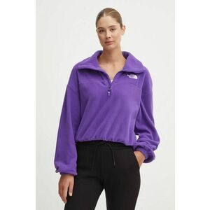 The North Face hanorac fleece 100 Glacier Half Zip Fleece culoarea violet, neted, NF0A89J9NL41 imagine