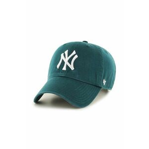 47 brand șapcă de baseball din bumbac MLB New York Yankees culoarea verde, cu imprimeu, B-RGW17GWS-PG imagine