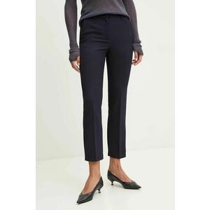 Marella pantaloni din lana culoarea albastru marin, fittigareta, high waist, 2423136072200 imagine