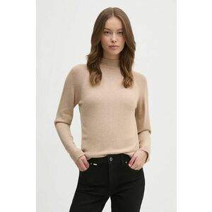 United Colors of Benetton pulover din amestec de lana femei, culoarea bej, light, cu turtleneck, 1035D203B imagine