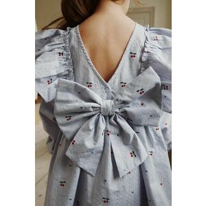 Konges Sløjd rochie din bumbac pentru copii EVIA LS BOW DRESS GOTS mini, evazati, KS101761 imagine