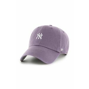 47 brand șapcă de baseball din bumbac MLB New York Yankees culoarea violet, cu imprimeu, B-BSRNR17GWS-IIA imagine