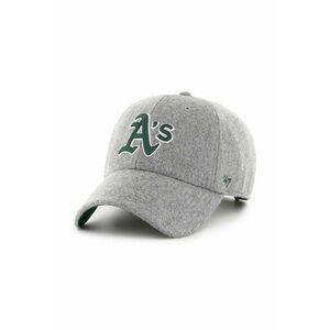 47 brand caciula din amestec de lana MLB Oakland Athletics culoarea gri, cu imprimeu, B-CHSCU18WIS-GY imagine