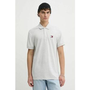 Tommy Jeans polo de bumbac culoarea gri, melanj, DM0DM19622 imagine