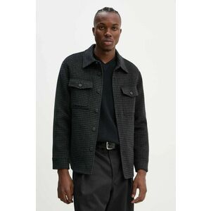 Theory jachetă de cămașă din lână culoarea negru, de tranzitie, oversize, O0871406 imagine