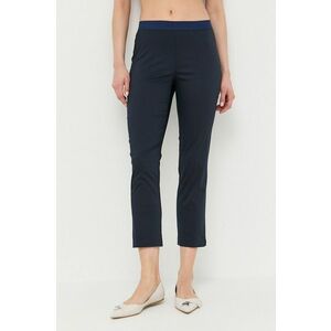 Liviana Conti pantaloni femei, culoarea albastru marin, drept, medium waist imagine