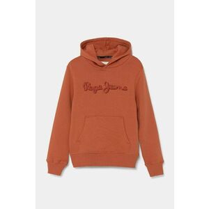 Pepe Jeans bluza copii NEW LAMONTY HOODIE culoarea portocaliu, cu glugă, melanj, PB581614 imagine