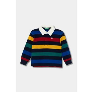 United Colors of Benetton longsleeve din bumbac pentru copii culoarea albastru marin, modelator, 3TBXG300T imagine