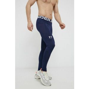 Under Armour leggins de antrenament culoarea albastru marin, neted imagine