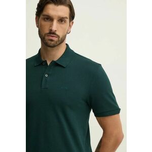 BOSS polo de bumbac culoarea verde, neted, 50468362 imagine