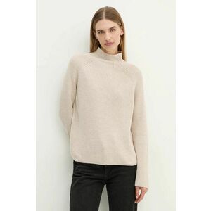 Marc O'Polo pulover de bumbac culoarea bej, cu turtleneck imagine