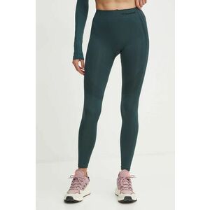 Hummel leggins de antrenament Shaping culoarea verde, cu imprimeu imagine