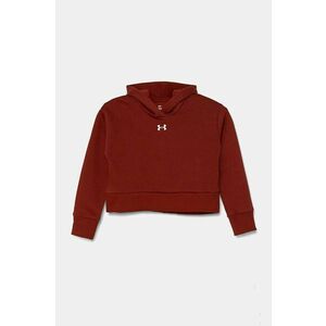 Under Armour bluza copii UA Rival Fleece Crop culoarea bordo, cu glugă, melanj imagine