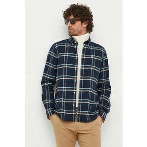 Barbour camasa din bumbac barbati, culoarea albastru marin, cu guler button-down, slim imagine