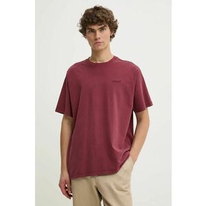 Levi's tricou din bumbac barbati, culoarea bordo, modelator imagine