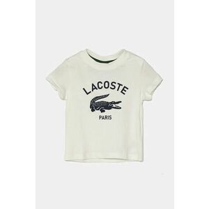 Lacoste tricou de bumbac pentru copii culoarea alb, cu imprimeu, TJ3003 imagine