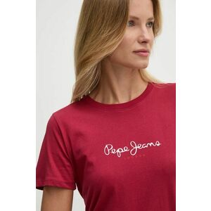 Pepe Jeans tricou din bumbac FIORE femei, culoarea rosu, PL505951 imagine