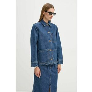 A.P.C. geacă din denim veste silvana logo femei, de tranziție, COHTD.F02821 imagine