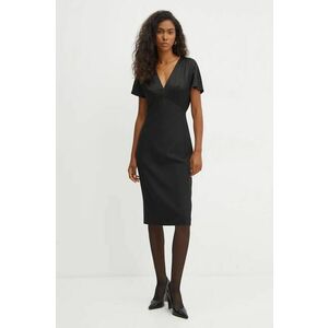 BOSS rochie culoarea negru, mini, mulata, 50524077 imagine