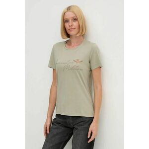 Aeronautica Militare tricou din bumbac femei, culoarea verde, TS2354DJ638 imagine