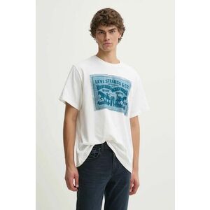 Levi's tricou din bumbac barbati, culoarea alb, cu imprimeu, 16143 imagine