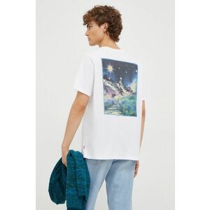 Levi's tricou din bumbac culoarea alb, cu imprimeu imagine