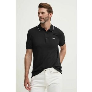 Boss Green polo de bumbac culoarea negru, neted, 50506195 imagine