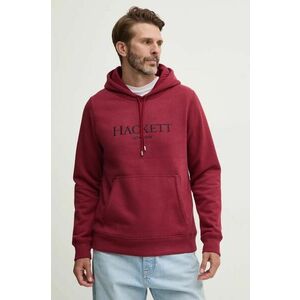 Hackett London bluză barbati, culoarea bordo, cu glugă, cu imprimeu, HM581289 imagine