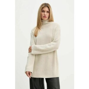 Marc O'Polo pulover de bumbac culoarea bej, cu turtleneck, 409605960475 imagine