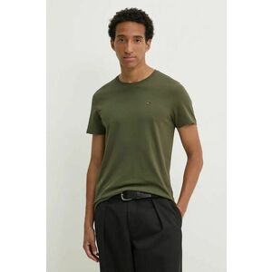 Tommy Jeans tricou din bumbac barbati, culoarea verde, neted, DM0DM04411 imagine