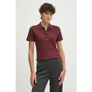 Lacoste tricou polo femei, culoarea bordo imagine