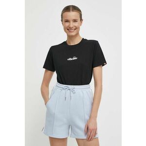 Ellesse tricou din bumbac femei, culoarea negru imagine