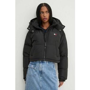 Tommy Jeans geaca de puf femei, culoarea negru, de iarna, DW0DW18609 imagine