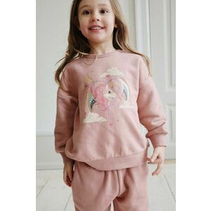 Konges Sløjd bluza copii LOU GLITTER SWEATSHIRT OCS culoarea roz, cu imprimeu, KS101562 imagine