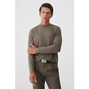 Medicine longsleeve barbati, culoarea maro, neted imagine