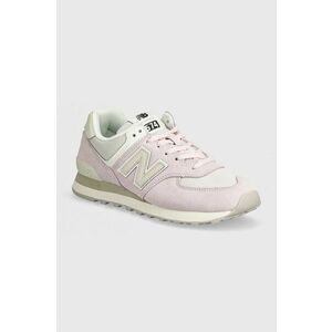 New Balance sneakers din piele intoarsă 574 culoarea roz, WL574DL2 imagine