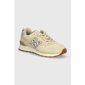 New Balance sneakers din piele intoarsă 574 culoarea bej, WL574IH2 imagine