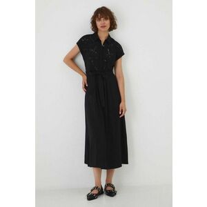 Medicine rochie culoarea negru, midi, drept imagine