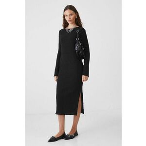 Medicine rochie culoarea negru, midi, mulata imagine