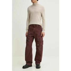 G-Star Raw pantaloni de bumbac culoarea bordo, drept, D25359-D491 imagine