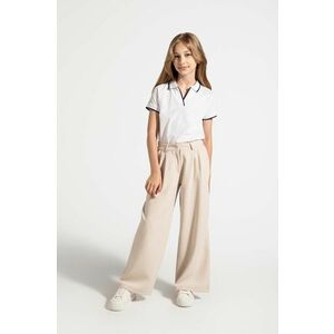 Coccodrillo pantaloni copii culoarea bej, neted, BACK TO SCHOOL GIRL imagine